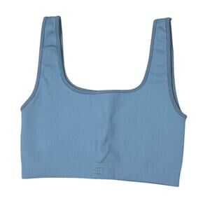 Set Active Ribbed Brami Crop Bralette Blue Size M/L